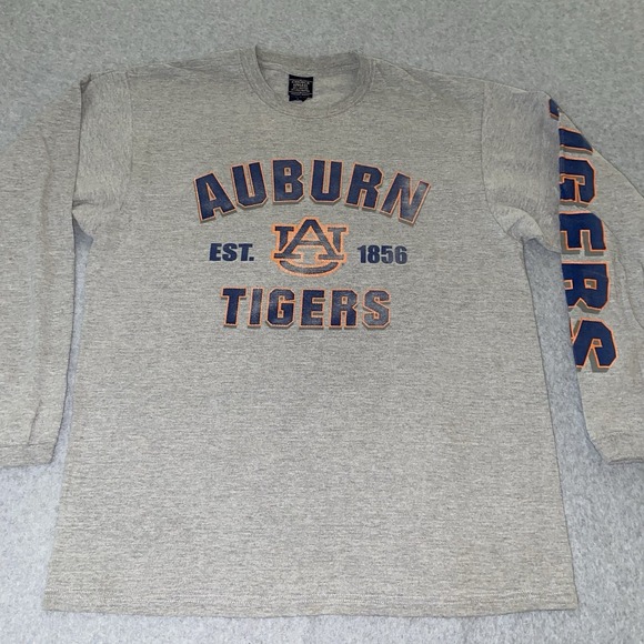 Vtg Auburn‎ Tigers Long Sleeve Shirt Men's L Gray NCAA Collegiate Graphic Y2K - Picture 4 of 15